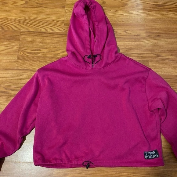 PINK Hoodie Crop Top size large (FU) - Picture 2 of 12